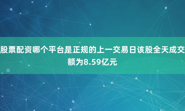股票配资哪个平台是正规的上一交易日该股全天成交额为8.59亿元